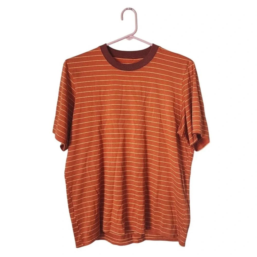 PATAGONIA Capilene Retro base layer capilene shirt orange stripe ringer size M